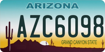 AZ license plate AZC6098
