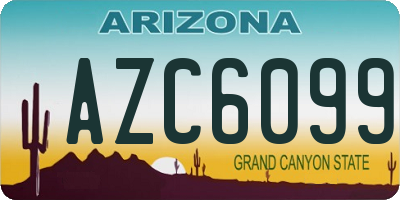 AZ license plate AZC6099