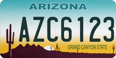 AZ license plate AZC6123