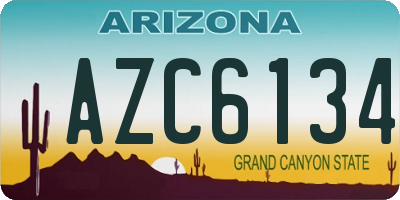 AZ license plate AZC6134