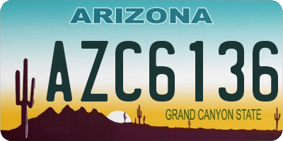 AZ license plate AZC6136