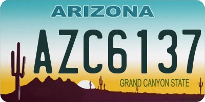 AZ license plate AZC6137