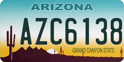 AZ license plate AZC6138