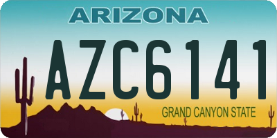 AZ license plate AZC6141