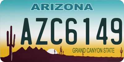 AZ license plate AZC6149