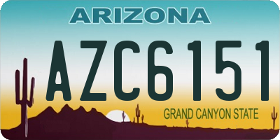 AZ license plate AZC6151