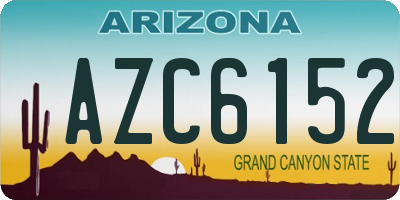 AZ license plate AZC6152