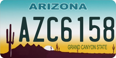 AZ license plate AZC6158