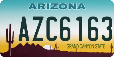 AZ license plate AZC6163