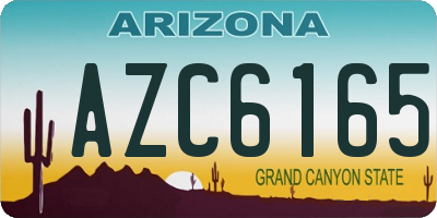 AZ license plate AZC6165