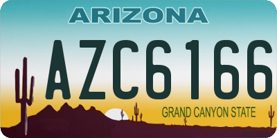 AZ license plate AZC6166