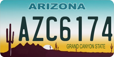 AZ license plate AZC6174