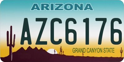 AZ license plate AZC6176