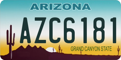 AZ license plate AZC6181