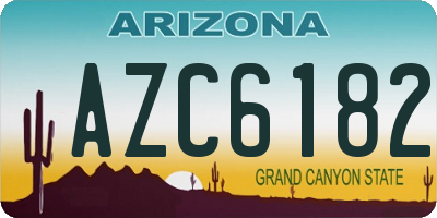 AZ license plate AZC6182