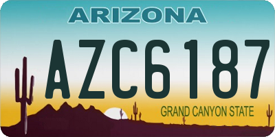 AZ license plate AZC6187