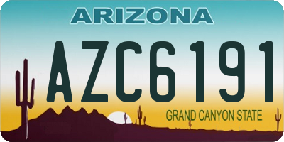 AZ license plate AZC6191