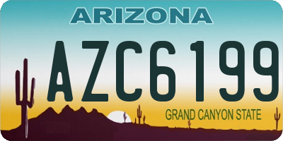AZ license plate AZC6199