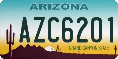 AZ license plate AZC6201