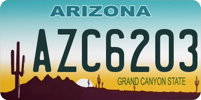 AZ license plate AZC6203