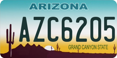 AZ license plate AZC6205