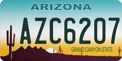 AZ license plate AZC6207