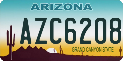 AZ license plate AZC6208