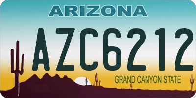 AZ license plate AZC6212