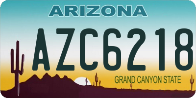 AZ license plate AZC6218