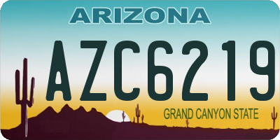 AZ license plate AZC6219