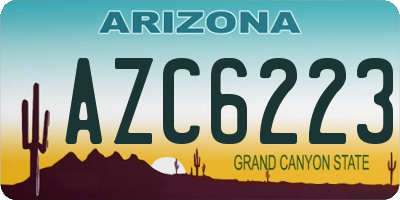 AZ license plate AZC6223