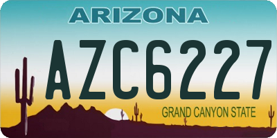 AZ license plate AZC6227
