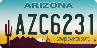 AZ license plate AZC6231
