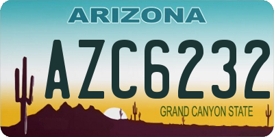 AZ license plate AZC6232