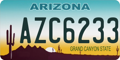 AZ license plate AZC6233