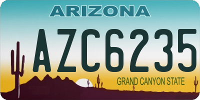 AZ license plate AZC6235
