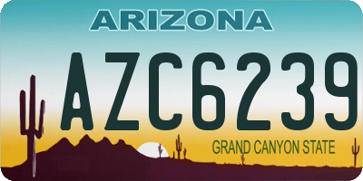 AZ license plate AZC6239