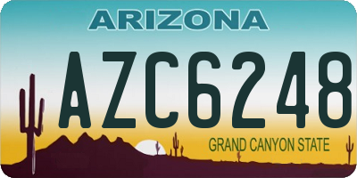 AZ license plate AZC6248