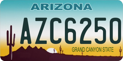 AZ license plate AZC6250