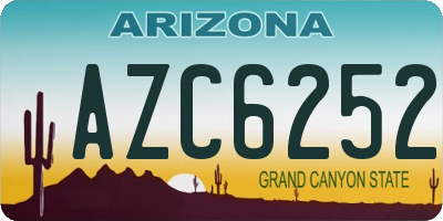 AZ license plate AZC6252