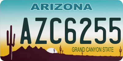 AZ license plate AZC6255