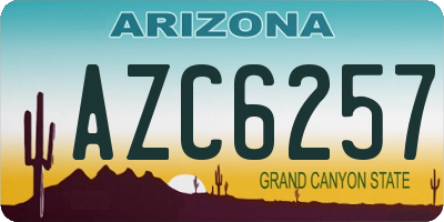 AZ license plate AZC6257