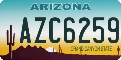 AZ license plate AZC6259