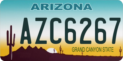 AZ license plate AZC6267