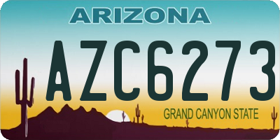 AZ license plate AZC6273