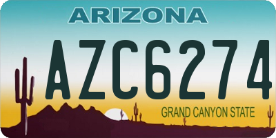 AZ license plate AZC6274