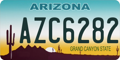 AZ license plate AZC6282