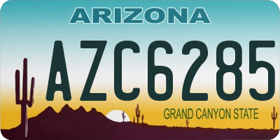 AZ license plate AZC6285