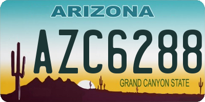 AZ license plate AZC6288