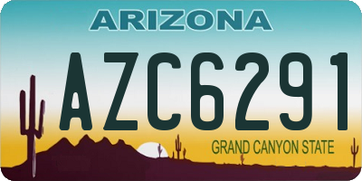 AZ license plate AZC6291